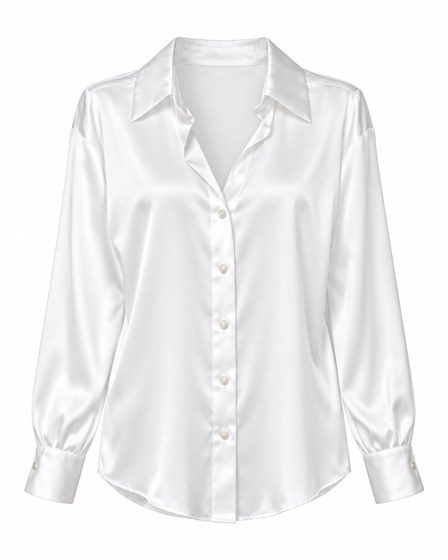 Champagne Hour — Ivory satin blouse