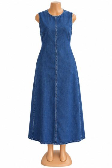 Indigo Afternoon — Denim midi dress